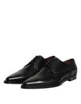 Dolce & Gabbana Black Leather Lace Up Dress Men Derby Shoes