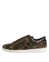 Dolce & Gabbana Brown Exotic Leather Low Top Sneakers Shoes