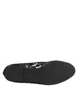 Dolce & Gabbana Black Taormina Lace Slip On Flats Shoes