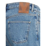 Valentino Blue Cotton Straight-Leg Jeans
