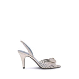 Valentino Garavani White Calf Leather Bos Taurus Stiletto Heel Sandals