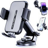 volport Cell Phone Mount for Car [Universal for iPhone Wallet & Thick Case] Military Suction Car Phone Holder for Dashboard & Windshield Air Vent Clip with Deep Wide Clamp for Big Heavy Cellphone