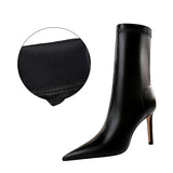 Pointed High-Heeled Sexy Short Boots for Women