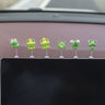 Frog Car Dashboard Bobblehead Decoration with Green Leaves