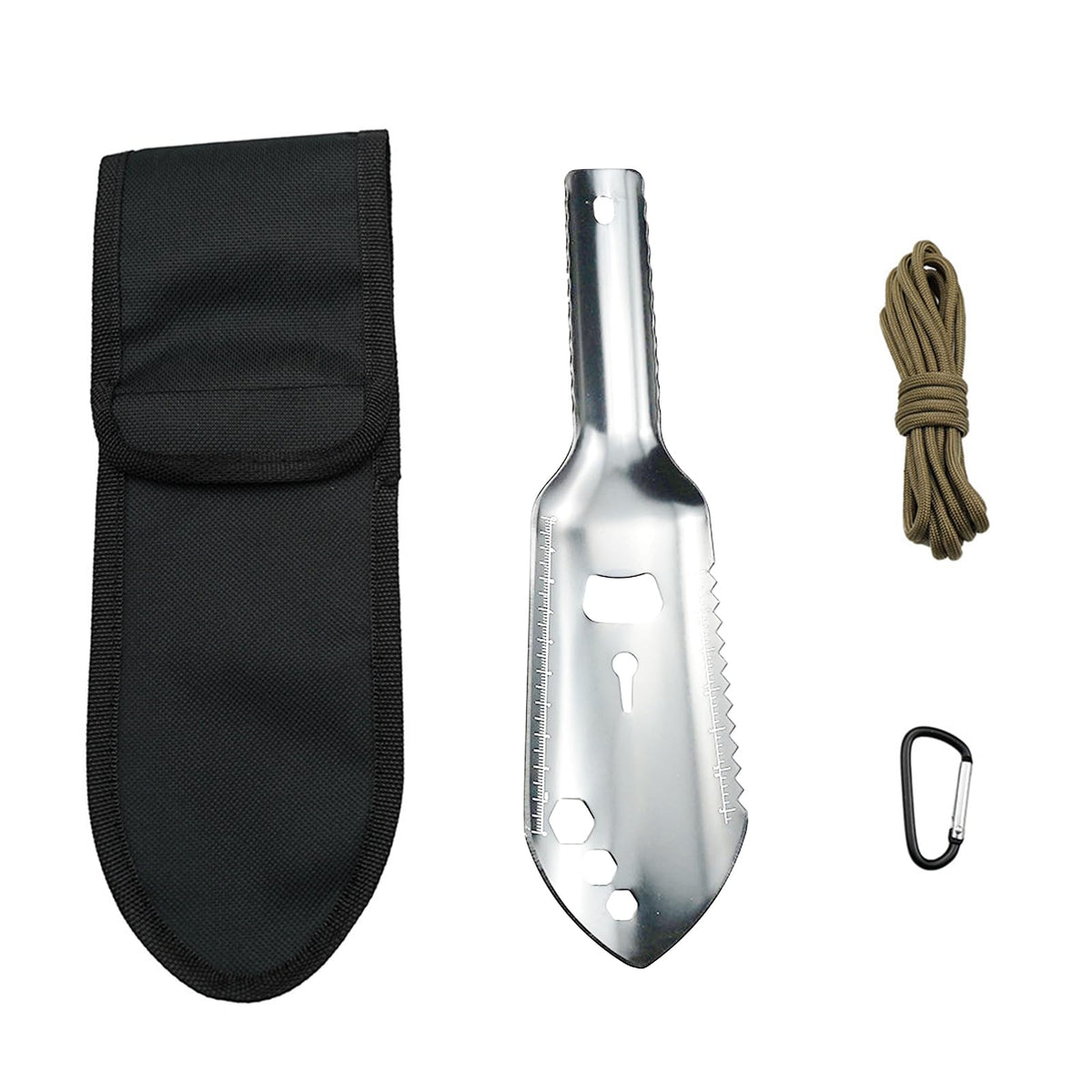 ZHONGCHENG-VALVE Small Camping Shovel Aluminum Alloy Mini Hand Shovel Portable Backpacking Trowel Lightweight Compact Multitool for Camping Gardening Outdoor Survival Silver