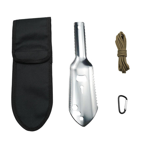 ZHONGCHENG-VALVE Small Camping Shovel Aluminum Alloy Mini Hand Shovel Portable Backpacking Trowel Lightweight Compact Multitool for Camping Gardening Outdoor Survival Silver