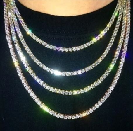 Square claw chain rhinestone necklace
