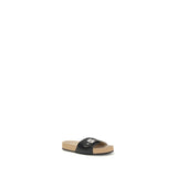 Balenciaga Black Calf Leather Bos Taurus Flat Sandals
