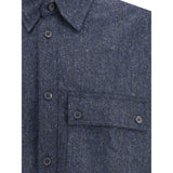Thom Browne Blue Wool Dress Shirt