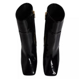 Dolce & Gabbana Black Jackie Leather Mid Calf Boots Shoes