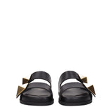 Valentino Garavani Black Leather Slippers
