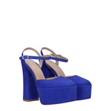 Stuart Weitzman Blue Leather Platform Sandals