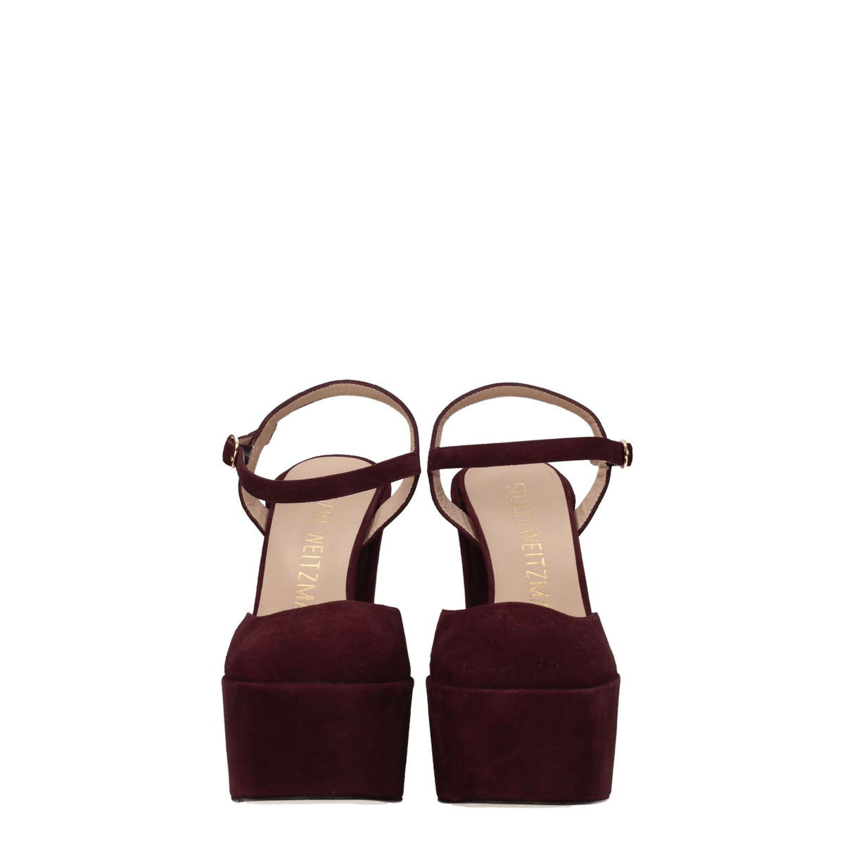 Stuart Weitzman Red Leather Platform Sandals