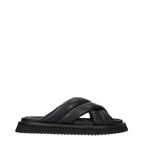 Dolce & Gabbana Black Leather Slippers