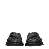 Dolce & Gabbana Black Leather Slippers