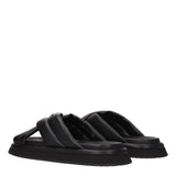 Dolce & Gabbana Black Leather Slippers