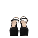 Stuart Weitzman Black Leather Platform Sandals