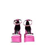 Versace Pink Satin Platform Pumps