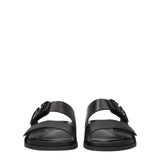Valentino Garavani Black Leather Slippers