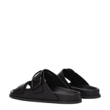 Valentino Garavani Black Leather Slippers