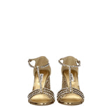 Miu Miu Gold Plastic Platform Sandals