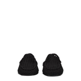 Dolce & Gabbana Black Fabric Slip-On Loafers