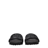 Off-White Black Leather Slippers