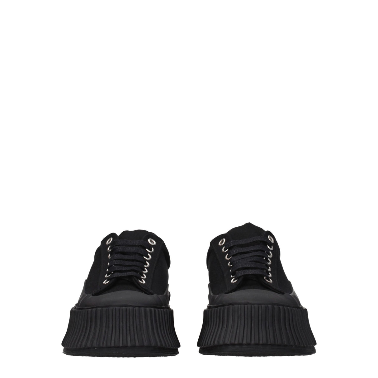 Jil Sander Black Fabric Chunky Sneakers