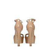 Stuart Weitzman Beige Leather Platform Sandals