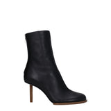 Jacquemus Black Leather Ankle Boots
