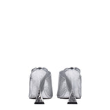 The Attico Gray Leather Platform Sandals