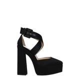 Jimmy Choo Black Satin Platform Sandals