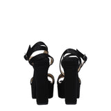 Jimmy Choo Black Satin Platform Sandals