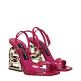 Dolce & Gabbana Pink Leather Stiletto Heel Sandals