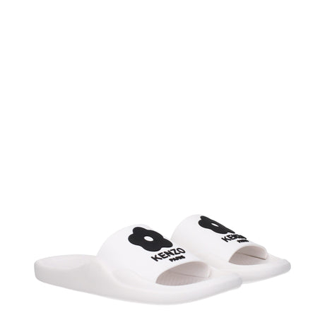 Kenzo White Cotton Slippers
