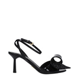 Prada Black Leather Stiletto Heel Sandals