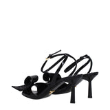 Prada Black Leather Stiletto Heel Sandals