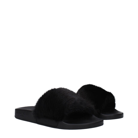 Givenchy Black Cotton Slippers