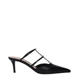 Valentino Garavani Black Leather Flat Sandals