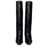 Paris Texas Black Leather High Heel Boots