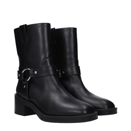 Stuart Weitzman Black Leather Ankle Boots