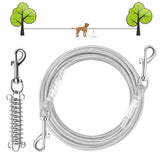 HYHJH Dog Tie Out Cable 30 FT Heavy Duty Dog Lead Cable with Detachable Shock Spring Dog Runner Chains for Outside Yard Camping Training Hold Small or Medium Dogs (30Feet up to 160lbs)
