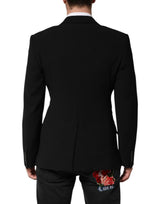 Dolce & Gabbana Black SICILIA Double Breasted Coat Blazer