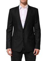 Dolce & Gabbana Black Wool Single Breasted Jacket Blazer