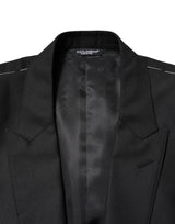 Dolce & Gabbana Black Wool Single Breasted Jacket Blazer