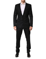 Dolce & Gabbana Black Jacquard Single Breasted 2 Piece Suit