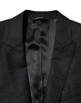 Dolce & Gabbana Black Jacquard Single Breasted 2 Piece Suit