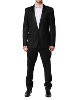 Dolce & Gabbana Black Wool Men Single Breasted 2 Piece Suit