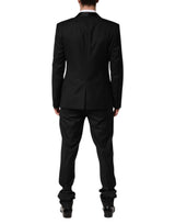 Dolce & Gabbana Black Wool Men Single Breasted 2 Piece Suit