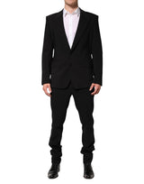 Dolce & Gabbana Black Cotton Single Breasted 2 Piece Suit